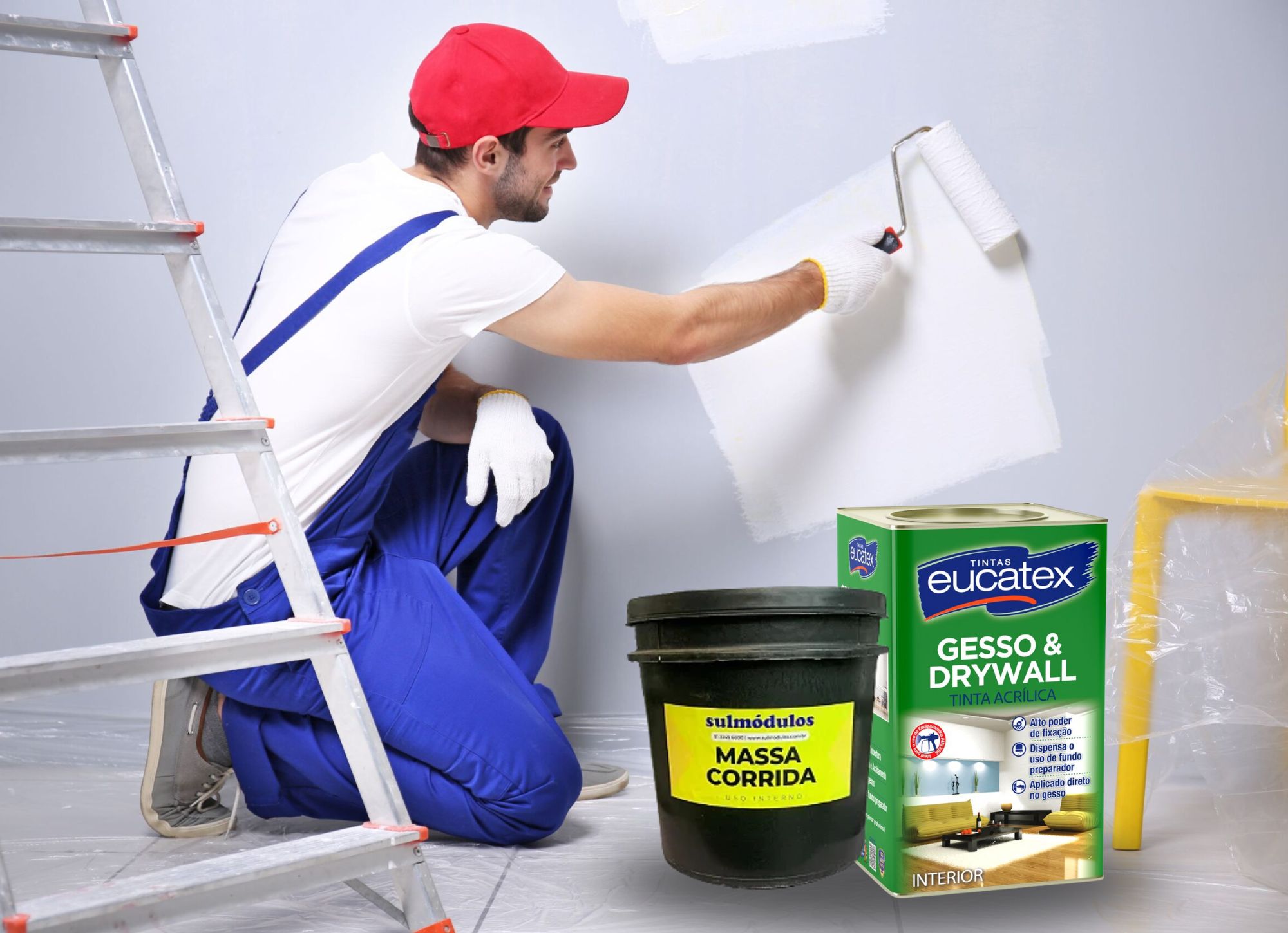 Tinta para Drywall com Selador e Massa Corrida