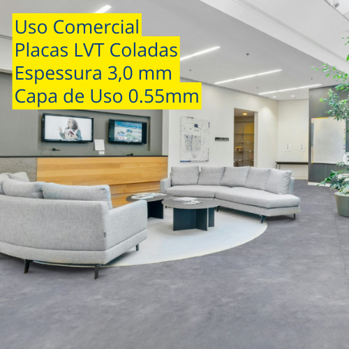 Piso Sulmódulos LVT em Placas Square